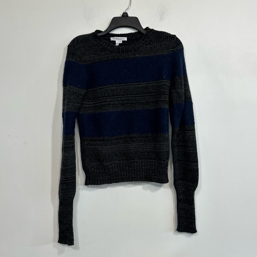 BCBGGeneration Navy and Grey Stripped Sweater Women’s Size Small